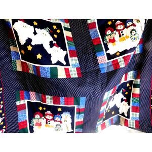 Vintage Leslie Beck for VIP Cranston Christmas Fabric Snowmen Santas